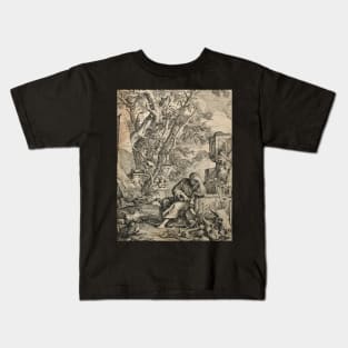 The Laughing Philosopher Democritus. Salvatore Rosa, 1615-1673 Kids T-Shirt